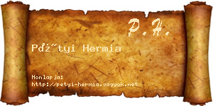 Pétyi Hermia névjegykártya